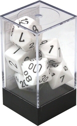 7 DICE, WHITE WITH BLACK