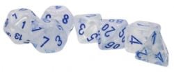 7 MEGA DICE SET -  7 MEGA-HEDRAL DICE, ICICLE/LIGHT BLUE LUMINARY - BOREALIS -  BOREALIS CHX