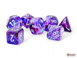 7 MEGA-HEDRAL DICE, NOCTURNAL WITH TURQUOISE - NEBULA