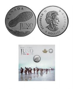 75TH ANNIVERSARY OF THE NORMANDY CAMPAIGND-DAY AT JUNO BEACH -  2019 CANADIAN COINS