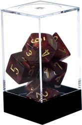 7DICE RPG SET -  7 DICE, BURGUNDY WITH GOLD -  VORTEX