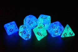 8 DICE TUBE, SEMI-TRANSLUCENT, GLOW-IN-THE-DARK, FROSTED GLOMWORM