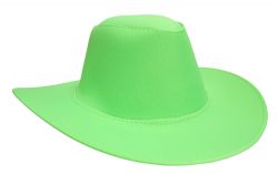 80'S -  FUNKY NEON COWBOY HAT - GREEN (ADULT)