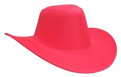 80'S -  FUNKY NEON COWBOY HAT - PINK (ADULT)