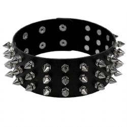 80'S -  LEATHERLIKE PUNK CHOKER (ADULT)