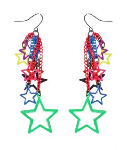 80'S -  NEON EARRINGS WITH STARS