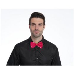 80'S -  NEON SEQUIN BOWTIE - PINK