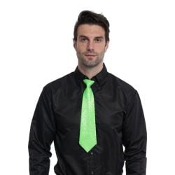 80'S -  NEON SEQUIN TIE - GREEN