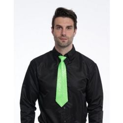 80'S -  NEON SEQUIN TIE - GREEN