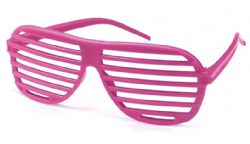 80'S -  NEON SHUTTER SHADES GLASSES - PINK (ADULT)
