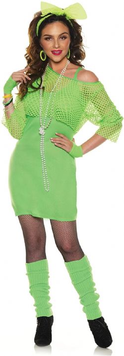 80'S -  TOTALLY 80'S - NEON GREEN COSTUME (ADULT)