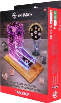 ACCESSORY POWER ENHANCE -  LED DICE TOWER WITH 7 CLEAR DICE SET