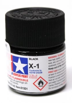 ACRYLIC PAINT -  BLACK GLOSS (1/3 OZ) X-1