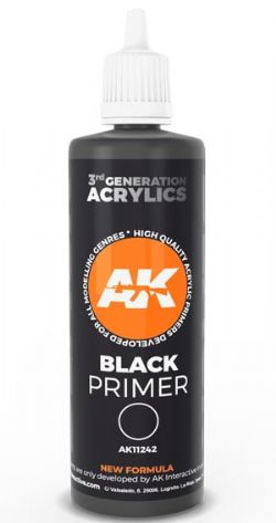 ACRYLIC PAINT -  BLACK PRIMER (3 OZ) -  AK INTERACTIVE