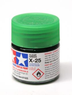ACRYLIC PAINT -  CLEAR GREEN GLOSS (1/3 OZ) X-25