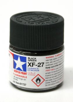 ACRYLIC PAINT -  FLAT BLACK GREEN (1/3 OZ) XF-27