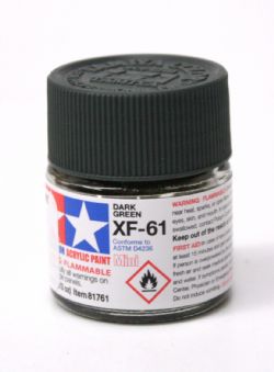 ACRYLIC PAINT -  FLAT DARK GREEN (1/3 OZ) XF-61