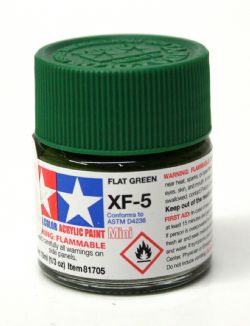 ACRYLIC PAINT -  FLAT GREEN (1/3 OZ) XF-5