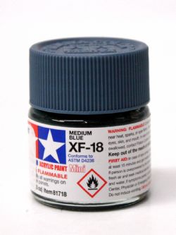 ACRYLIC PAINT -  FLAT MEDIUM BLUE (1/3 OZ) XF-18