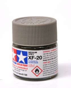 ACRYLIC PAINT -  FLAT MEDIUM GREY (1/3 OZ) XF-20