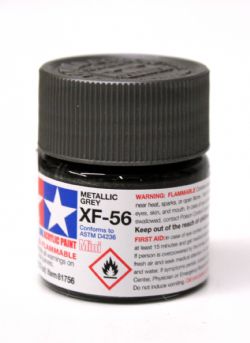 ACRYLIC PAINT -  FLAT METALLIC GREY (1/3 OZ) XF-56