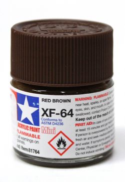 ACRYLIC PAINT -  FLAT RED BROWN (1/3 OZ) XF-64
