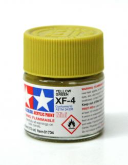 ACRYLIC PAINT -  FLAT YELLOW GREEN (1/3 OZ) XF-4