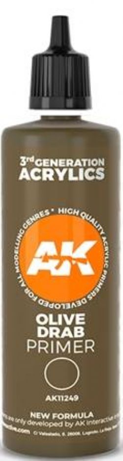 ACRYLIC PAINT -  OLIVE DRAB PRIMER (100 ML) -  AK INTERACTIVE