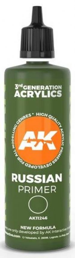 ACRYLIC PAINT -  RUSSIAN GREEN PRIMER (100 ML) -  AK INTERACTIVE