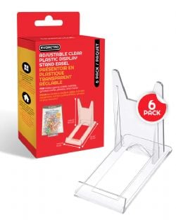 ADJUSTABLE CLEAR PLASTIC DISPLAY STAND P -  ADJUSTABLE CLEAR PLASTIC DISPLAY STAND EASEL - PACK OF 6