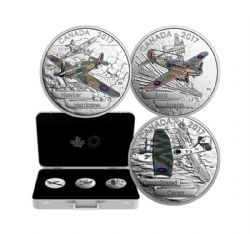 AIRCRAFT OF THE SECOND WORLD WAR -  3-COIN SET -  2017 CANADIAN COINS