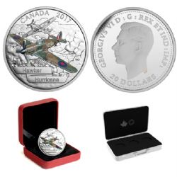 AIRCRAFT OF THE SECOND WORLD WAR -  HAWKER HURRICANE (COIN IN SUBSCRIPTION BOX) -  2017 CANADIAN COINS 01