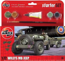 AIRFIX -  1/72 - JEEP WILLYS MB -  STARTER SET 55117