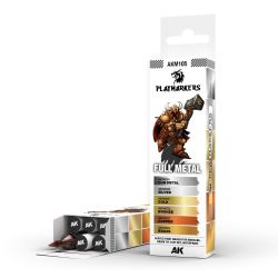 AK INTERACTIVE -  ACRYLIC MARKER - FULL METAL (6 REF.) -  PLAYMARKERS