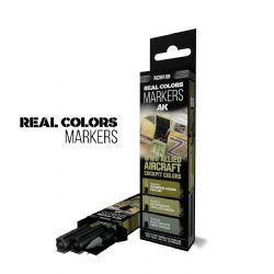 AK INTERACTIVE -  ACRYLIC MARKER - WWII ALLIED AIRCRAFT COCKPIT COLORS -  REAL COLORS