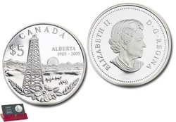 ALBERTA'S CENTENNIAL -  2005 CANADIAN COINS