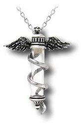 ALCHEMY GOTHIC -  ROD OF ASCLEPIUS NECKLACE