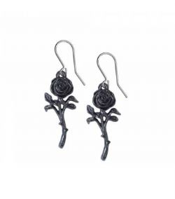 ALCHEMY GOTHIC -  ROMANCE OF THE BLACK ROSE EARRINGS