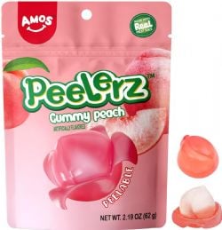 AMOS -  GUMMY PEACH PEELING CANDY (6 OZ) -  PEELERZ