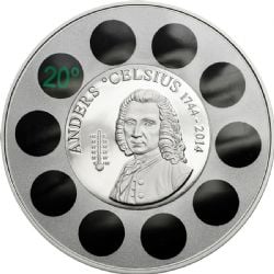 ANDERS CELSIUS -  SILVER COIN 2014 -  2014 COOK ISLANDS COINS 01