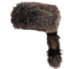 ANIMALS -  BLACK AND BROWN RACCOON HAT