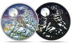 ANIMALS IN THE MOONLIGHT -  GREAT HORNED OWL 04 -  2017 CANADIAN COINS