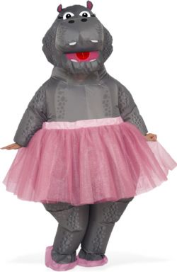 ANIMALS -  INFLATABLE HIPPO WITH TUTU (ONE SIZE)