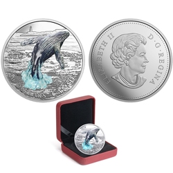 ANIMALS OF CANADA WITH 3D ELEMENT -  BREACHING WHALE 01 -  2017 CANADIAN COINS