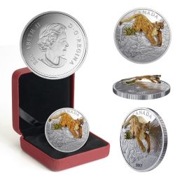 ANIMALS OF CANADA WITH 3D ELEMENT -  LEAPING COUGAR 02 -  2017 CANADIAN COINS