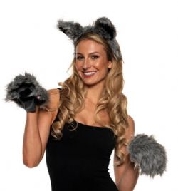 ANIMALS -  WEREWOLF EARS AND PAWS SET (ADULT)