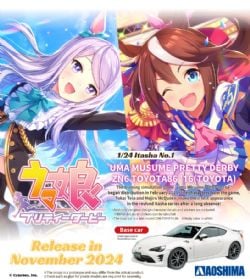 AOSHIMA -  1/24 - TOYOTA AE86 2016 UMA MUSUME PRETTY DERBY ZN6 -  JAPANESE ANIMATION WRAPPING CAR 