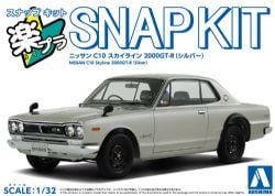 AOSHIMA -  1/32 -  NISSAN C10 SKYLINE 2000GT-R (SILVER) -  SNAP KIT 16-SV