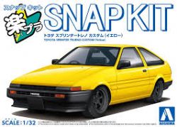 AOSHIMA -  1/32 - TOYOTA SPRINTER TRUENO CUSTOM WHEEL (YELLOW) -  SNAP KIT 11-CU-YW