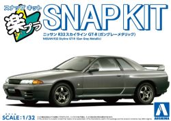 AOSHIMA -  NISSAN SKYLINE GT-R R32 (GUNMETALLIC GRAY) - 1/32 14-GG -  SNAP KIT
